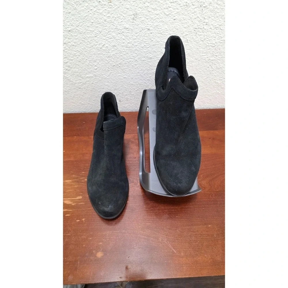 Sorel Lolla Cut Out Suede Black‎ Ankle Boots Block Heel Size 9.5 M